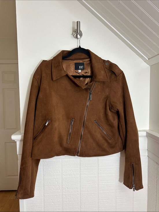 Kut from the Kloth Jackets & Blazers - Kut From The Kloth Brown Faux Suede Moto Jacket size Medium
